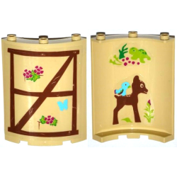 Cylinder Quarter 4 x 4 x 6 with Turtle, Bird, Fawn on Inside and Wood Window Frame, Butterfly, Flowers on Outside Pattern (Stickers) - Set 41054 Cylinder Quarter 4 x 4 x 6 with Turtle, Bird, Fawn on Inside and Wood Window Frame, Butterfly, Flowers on Outside Pattern (Stickers) - Set 41054