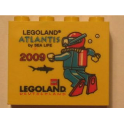 Brick 2 x 4 x 3 with Legoland Deutschland Atlantis by Sea Life 2009 Pattern