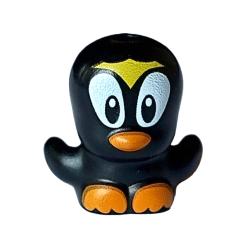 Bird, Chick with Open Wings with Large Black and White Eyes, Yellow Crest, Orange Beak and Feet Pattern (Sonic the Hedgehog Pecky / Penguin) Bird, Chick with Open Wings with Large Black and White Eyes, Yellow Crest, Orange Beak and Feet Pattern (Sonic the Hedgehog Pecky / Penguin)