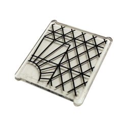 Glass for Window 1 x 3 x 3 Flat Front with Stained Glass and Black Lattice Pattern (Sticker) - Set 75980