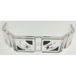 Glass for Train Front 2 x 6 x 2 with Dark Brown Cracks and Holes and Dark Bluish Gray Mud Pattern (Stickers) - Set 70424