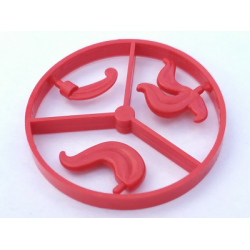 Minifigure, Plume Feather Wheel, 3 on Sprue - Red