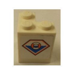 Stickered Assembly 2 x 2 x 2 with Coast Guard Logo Pattern Model Right Side (Sticker) - Set 7726 - 2 Brick 2 x 2 Corner