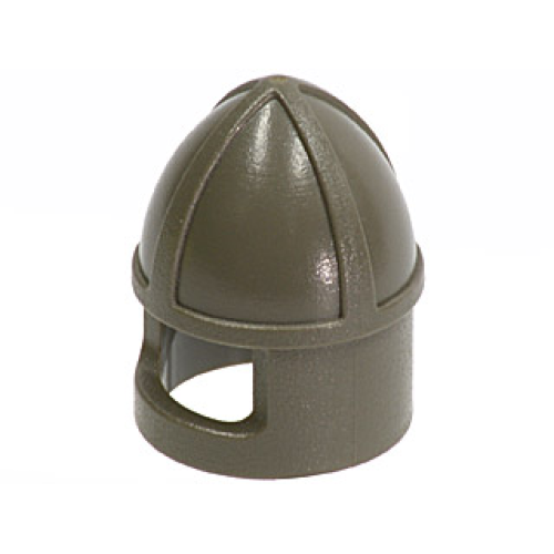 Деталь LEGO 3896 Minifigure, Headgear Helmet Castle with Chin Guard - Dark Gray