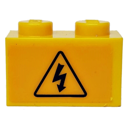 Brick 1 x 2 with Electricity Danger Sign Pattern (Sticker) - Set 60022 Brick 1 x 2 with Electricity Danger Sign Pattern (Sticker) - Set 60022