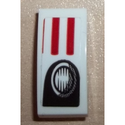 Slope, Curved 2 x 1 x 2/3 with Headlight and 2 Red Stripes Pattern Model Left Side (Sticker) - Set 75876 Slope, Curved 2 x 1 x 2/3 with Headlight and 2 Red Stripes Pattern Model Left Side (Sticker) - Set 75876