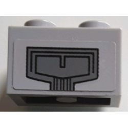 Brick 1 x 2 with Dark Bluish Gray Panel with Black Lines Pattern (Sticker) - Set 75095 Brick 1 x 2 with Dark Bluish Gray Panel with Black Lines Pattern (Sticker) - Set 75095