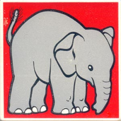 Duplo, Tile 2 x 2 x 1 with Elephant Mosaic Picture 10 Pattern