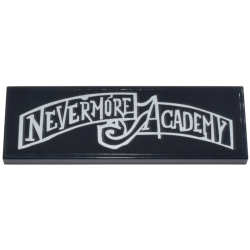 Tile 2 x 6 with Silver 'NEVERMORE ACADEMY' Banner Pattern (Sticker) - Set 76780