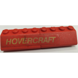 Stickered Assembly 8 x 2 x 1 with 'HOVERCRAFT' on Red Background Pattern Model Left Side (Sticker) - Set 663 - 2 Slope 45 2 x 4 Stickered Assembly 8 x 2 x 1 with 'HOVERCRAFT' on Red Background Pattern Model Left Side (Sticker) - Set 663 - 2 Slope 45 2 x 4