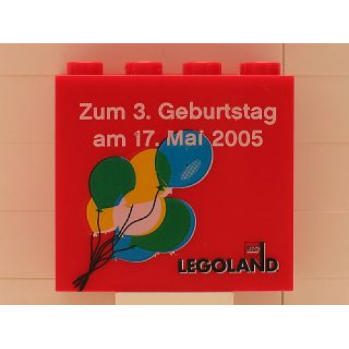 Деталь LEGO 30144pb022 Brick 2 x 4 x 3 with Legoland Deutschland 3 Year Birthday (Zum 3. Geburtstag) Pattern