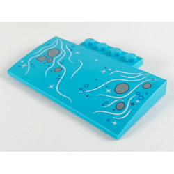 Slope, Curved 5 x 8 x 2/3 with 4 Studs with Bubbles and Light Bluish Gray Rocks in Stream Pattern Slope, Curved 5 x 8 x 2/3 with 4 Studs with Bubbles and Light Bluish Gray Rocks in Stream Pattern