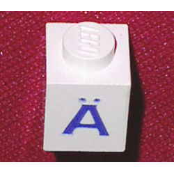 Brick 1 x 1 with Blue Capital Letter A with Diaeresis (Ä) Pattern Brick 1 x 1 with Blue Capital Letter A with Diaeresis (Ä) Pattern