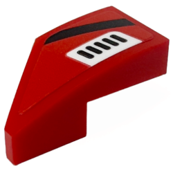 Wedge 2 x 1 x 2/3 Right with Black Stripe and White Air Vent Pattern (Sticker) - Set 76916