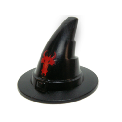 Minifigure, Headgear Hat, Wizard / Witch, Slightly Textured with Red Dragon Head Pattern Minifigure, Headgear Hat, Wizard / Witch, Slightly Textured with Red Dragon Head Pattern