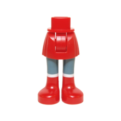 Mini Doll Hips and Skirt, Sand Blue Legs and Red Boots Pattern - Thick Hinge Mini Doll Hips and Skirt, Sand Blue Legs and Red Boots Pattern - Thick Hinge