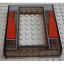 Door, Frame 2 x 8 x 8 with Red Curtains Pattern Door, Frame 2 x 8 x 8 with Red Curtains Pattern