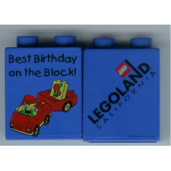 Duplo, Brick 1 x 2 x 2 with Best Birthday On The Block! and Duplo Vehicle Pattern Duplo, Brick 1 x 2 x 2 with Best Birthday On The Block! and Duplo Vehicle Pattern