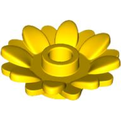 Plant Flower 2 x 2 Round with 16 Petals (Sunflower) with Open Stud - Yellow Plant Flower 2 x 2 Round with 16 Petals (Sunflower) with Open Stud - Yellow