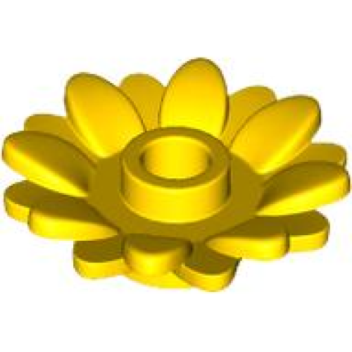Деталь LEGO 6901 Plant Flower 2 x 2 Round with 16 Petals (Sunflower) with Open Stud - Yellow