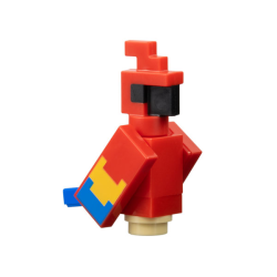 Minecraft Parrot, Red Printed Wings - Brick Built Minecraft Parrot, Red Printed Wings - Brick Built