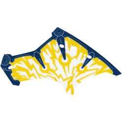 Plastic Part for Set 71843 - Dragon Wing Right, Dark Blue Mechanical Bones, Yellow Circles and Lightning Pattern