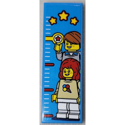 Tile 2 x 6 with Height Chart, 2 Minifigures and 3 Yellow Stars Pattern (Sticker) - Set 10303