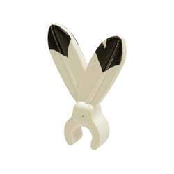 Minifigure, Plume Feathers with Clip and Black Tip Pattern