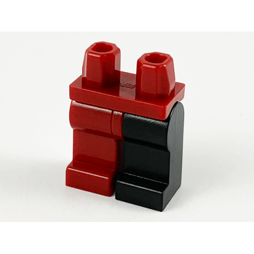 Деталь LEGO 970d04 Hips and 1 Black Left Leg, 1 Dark Red Right Leg