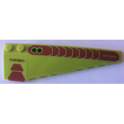 Wedge 10 x 3 Right with Dark Red Trapezoids, Black Hexagonals and Alien Characters Pattern (Stickers) - Set 70703
