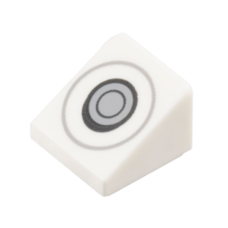 Slope 30 1 x 1 x 2/3 with Joystick Control, Dark Bluish Gray, Black, and Light Bluish Gray Circles Pattern