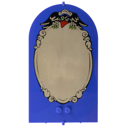Деталь LEGO 33229pb03 Belville Wall, Door 1 x 10 x 12 Arched Swivel with Raven and Mirror Pattern
