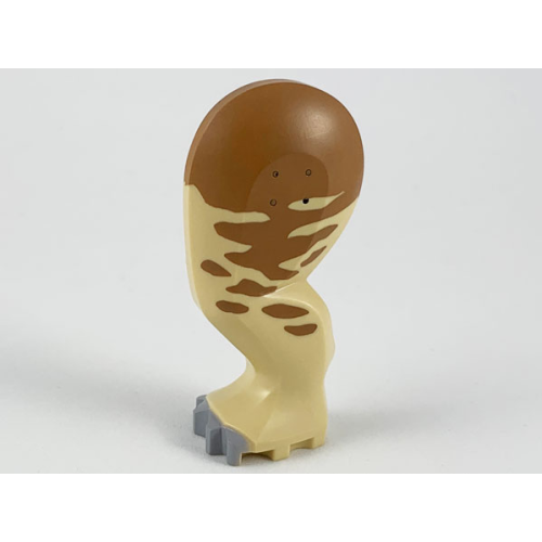 Деталь LEGO 98172c01pb03 Dinosaur Leg Large (Rear) Triceratops / Stegosaurus with Pin, Light Bluish Gray Claws and Medium Nougat Top and Splotches Pattern - Left