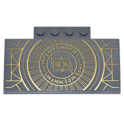 Slope, Curved 5 x 8 x 2/3 with 4 Studs with Geometric Lines, Large Circle, Runes and Diamond Shape Pattern (Sticker) - Set 76060 Slope, Curved 5 x 8 x 2/3 with 4 Studs with Geometric Lines, Large Circle, Runes and Diamond Shape Pattern (Sticker) - Set 76060