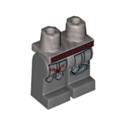 Hips and Dark Bluish Gray Legs with Dark Red Belt, 'X' and Silver Armor Panels and Knee Pad Pattern Hips and Dark Bluish Gray Legs with Dark Red Belt, 'X' and Silver Armor Panels and Knee Pad Pattern