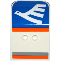 Door 2 x 4 x 6 Curved Aircraft with White Airline Bird on Blue Background and Light Bluish Gray and Orange Stripes Pattern (Stickers) - Set 60104 Door 2 x 4 x 6 Curved Aircraft with White Airline Bird on Blue Background and Light Bluish Gray and Orange Stripes Pattern (Stickers) - Set 60104