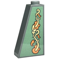 Slope 75 2 x 1 x 3 - Hollow Stud with Wallpaper, Orange and Tan Vines and Leaves on Sand Green Background Pattern (Sticker) - Set 40579 Slope 75 2 x 1 x 3 - Hollow Stud with Wallpaper, Orange and Tan Vines and Leaves on Sand Green Background Pattern (Sticker) - Set 40579