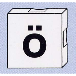 Duplo, Tile 2 x 2 with Black Lowercase Letter o with Diaeresis (ö) Pattern Duplo, Tile 2 x 2 with Black Lowercase Letter o with Diaeresis (ö) Pattern