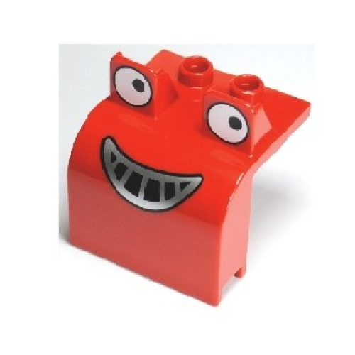 Деталь LEGO 40647pb01 Duplo Bulldozer Front with Eyes Looking Left and Smile Pattern (Muck)