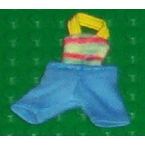 Деталь LEGO scl034 Scala, Clothes Baby Overalls Striped Top, Blue Legs
