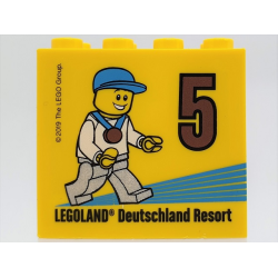 Brick 2 x 4 x 3 with Besuchsmeister 5 Bronze 2019 Legoland Deutschland Resort Pattern
