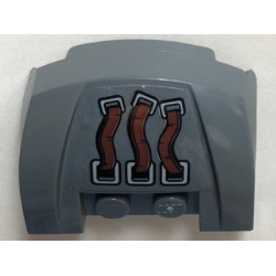 Vehicle, Mudguard 3 x 4 x 1 2/3 Curved Front with 3 Reddish Brown Belts Pattern (Sticker) - Set 76099 Vehicle, Mudguard 3 x 4 x 1 2/3 Curved Front with 3 Reddish Brown Belts Pattern (Sticker) - Set 76099