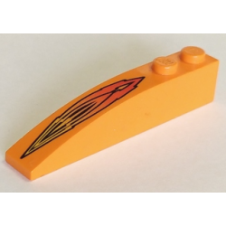 Slope, Curved 6 x 1 with 2 Studs with Flame Pattern Slope, Curved 6 x 1 with 2 Studs with Flame Pattern