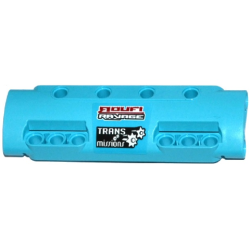 Technic, Panel Curved 11 x 3 with 10 Pin Holes through Panel Surface with 'ROUFI RAVAGE' and 'TRANS MISSIONS' Pattern Right (Sticker) - Set 42050 Technic, Panel Curved 11 x 3 with 10 Pin Holes through Panel Surface with 'ROUFI RAVAGE' and 'TRANS MISSIONS' Pattern Right (Sticker) - Set 42050