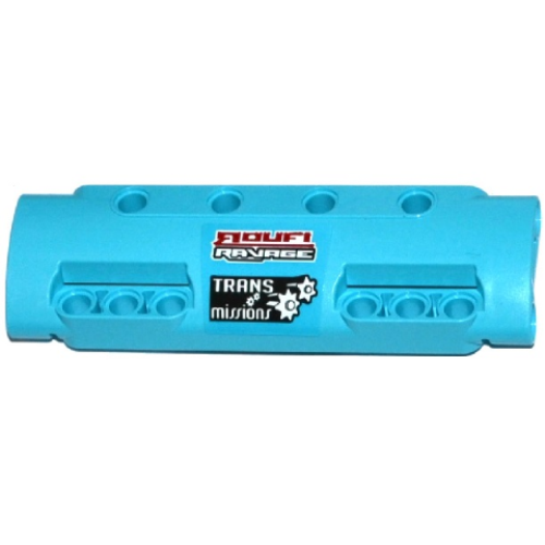 Деталь LEGO 11954pb002R Technic, Panel Curved 11 x 3 with 10 Pin Holes through Panel Surface with 'ROUFI RAVAGE' and 'TRANS MISSIONS' Pattern Right (Sticker) - Set 42050