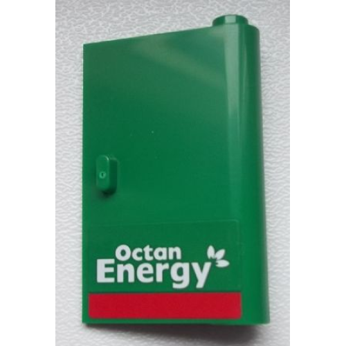 Деталь LEGO 58380pb08 Door 1 x 3 x 4 Right - Open Between Top and Bottom Hinge with 'Octan Energy' Pattern (Sticker) - Set 60025