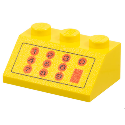 Slope 45 2 x 3 with Red and Black Cash Register Pattern