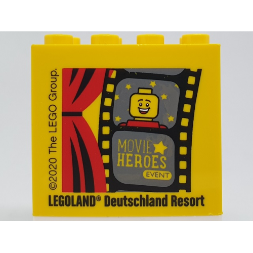 Деталь LEGO 30144pb320 Brick 2 x 4 x 3 with MOVIE HEROES EVENT 2020 LEGOLAND Deutschland Resort Pattern