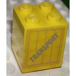 Stickered Assembly 2 x 2 x 2 with 'Transport' on Crate Pattern on both sides (Stickers) - Set 165 - 2 Brick 2 x 2