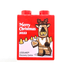 Duplo, Brick 1 x 2 x 2 with Merry Christmas 2022 LEGOLAND Discovery Centre Pattern Duplo, Brick 1 x 2 x 2 with Merry Christmas 2022 LEGOLAND Discovery Centre Pattern